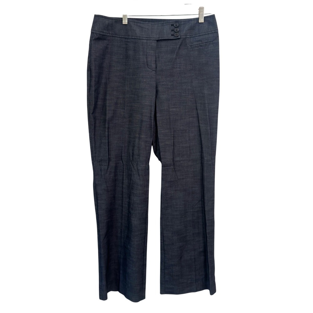 Ann‎ Taylor LOFT Julie Trousers Blue Chambray Rayon Cotton Blend Size 10